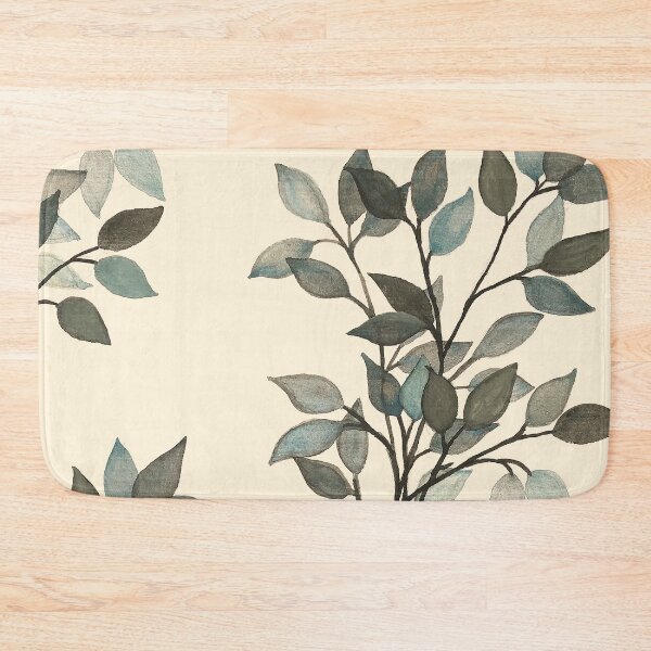 Item preview, Leaves branches II watercolor painting blue beige  designed and sold by GittaG74.