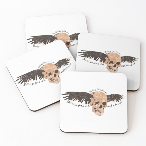 Item preview, Motorcycle Flying Skull Deaths Head designed and sold by BourbonMania.