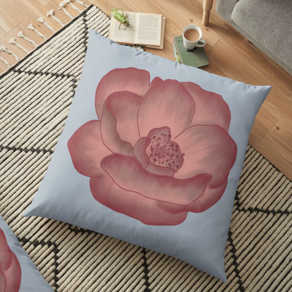 Pretty Pink Primrose Floor Pillow