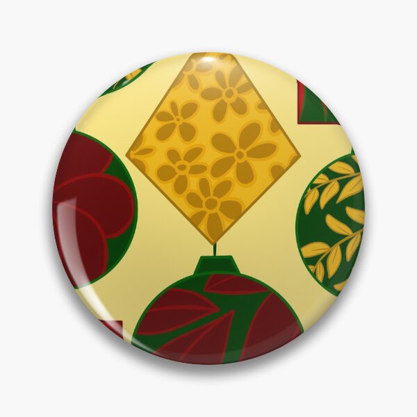 Item preview, Christmas Floral Baubles Red Gold Green designed and sold by forfun-art.