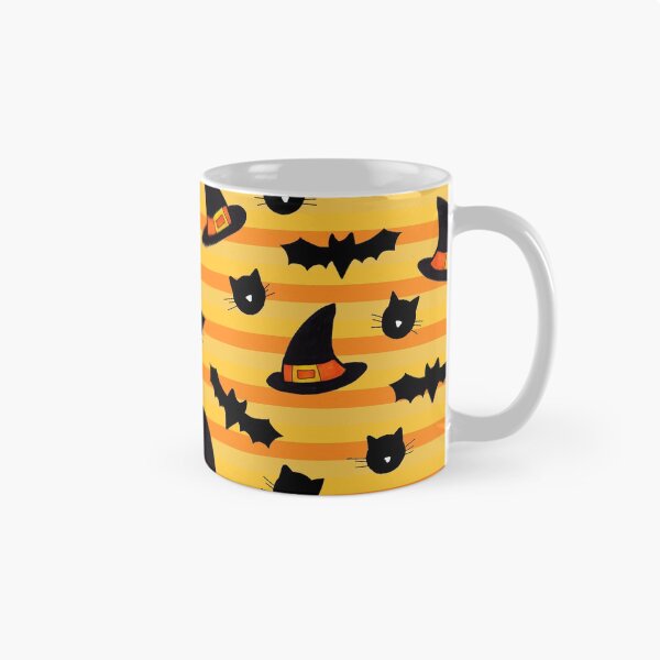 Item preview, Cats, Bats and Hats Halloween Pattern on Orange designed and sold by Harriet Linton.