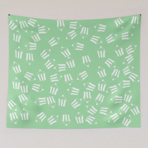 Item preview, Cute cupcake pattern on green background designed and sold by Aura-E.