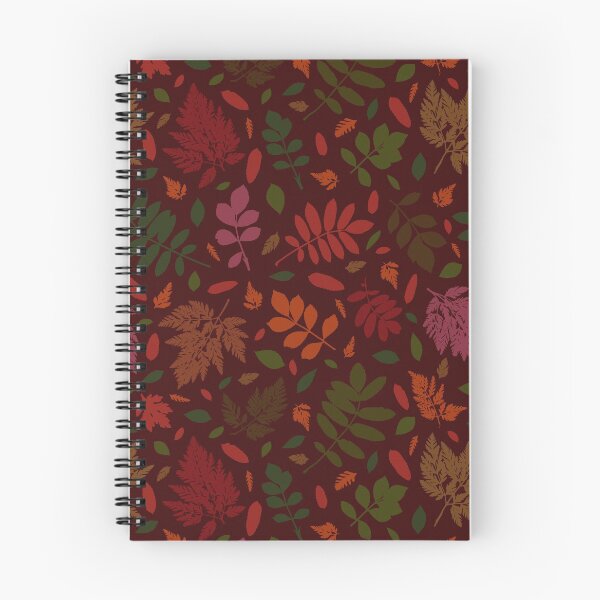Item preview, Multicolor autumn leaves 8. Wild herbs seamless pattern on maroon brown. Autumn leaf fall. Wild life designed and sold by Yulia Chepurova.