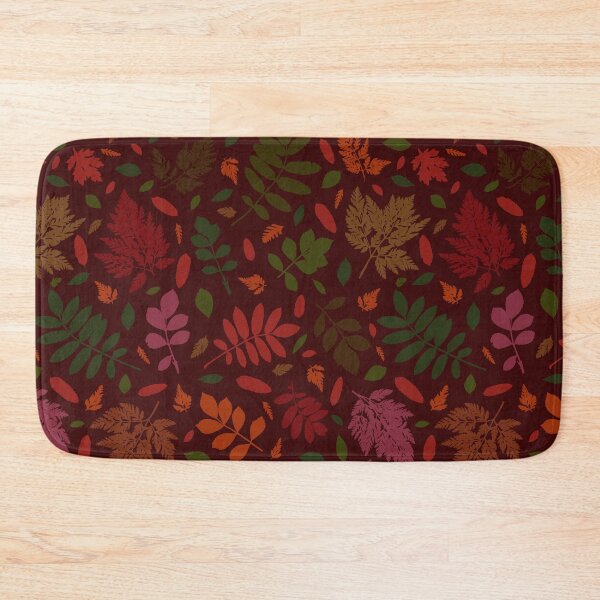Item preview, Multicolor autumn leaves 8. Wild herbs seamless pattern on maroon brown. Autumn leaf fall. Wild life designed and sold by Yulia Chepurova.