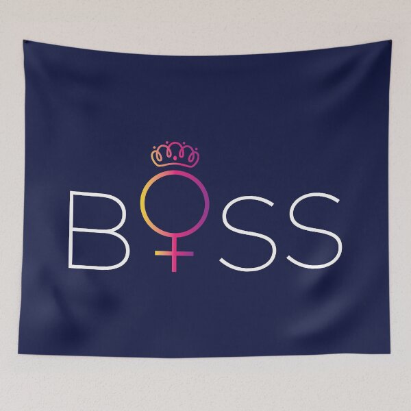 Item preview, Girl Boss- Elevated! (Pink gradient logo on midnight blue) designed and sold by HeraAndKosmos.