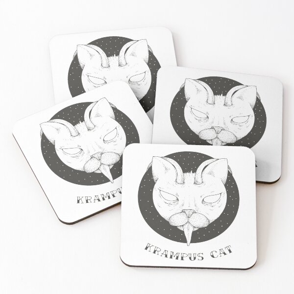 Item preview, Krampus Cat | Horror Xmas Illustration | Horned Cat w Tongue designed and sold by MAS-S.