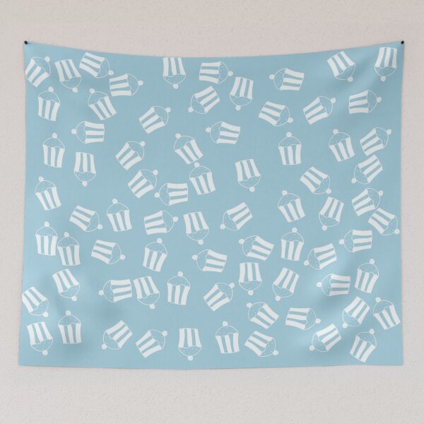Item preview, Cute cupcake pattern on blue background designed and sold by Aura-E.