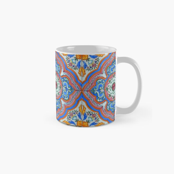 Vintage Flowerpattern On Ceramic Tile Classic Mug