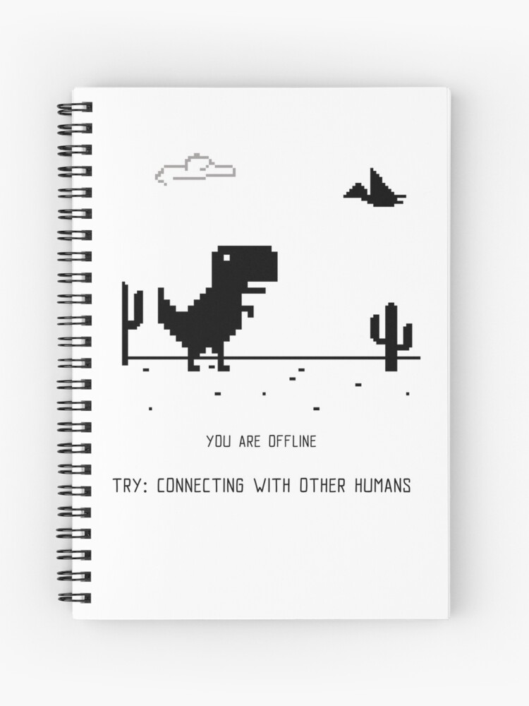 Night Offline T-Rex Game - Google Dino Run | Spiral Notebook