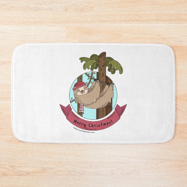 Item preview, Cute Merry Christmas Sloth Illustration with Shawl and Hat designed and sold by MAS-S.