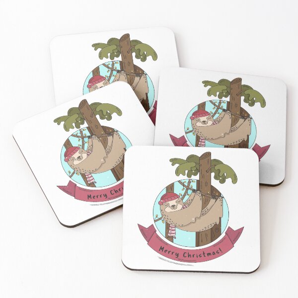 Item preview, Cute Merry Christmas Sloth Illustration with Shawl and Hat designed and sold by MAS-S.