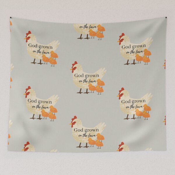 Item preview, Momma Hen with three biddies on the farm designed and sold by GodGrown.
