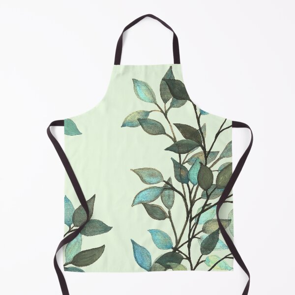 Item preview, Leaves branches II watercolor painting light green designed and sold by GittaG74.