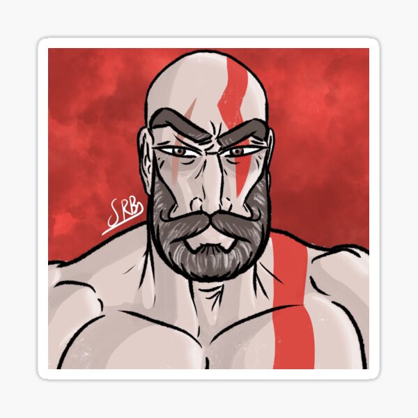 Vista previa del artículo con la obra «Kratos God of War», diseñado y vendido por SRBartist.