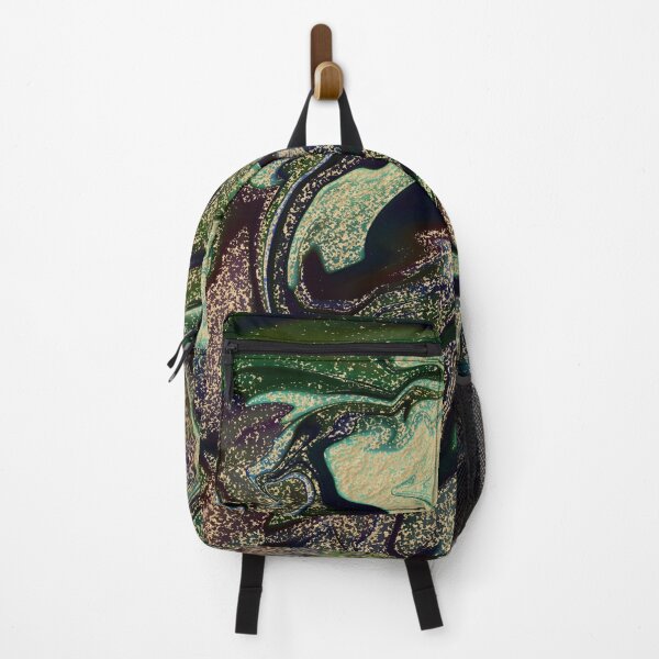 Item preview, Green Red Purple Black Gold Foil Digital Marbling Art designed and sold by BilgePaksoylu.