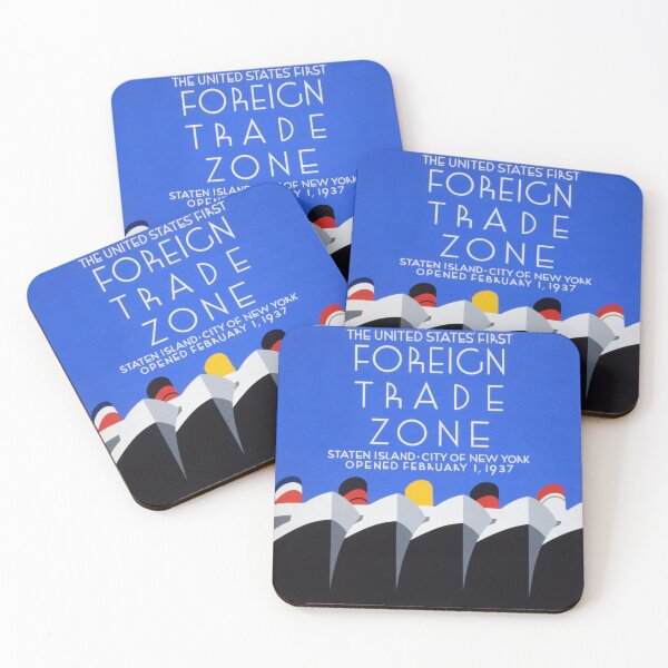 Item preview, US First Foreign Trade Zone Staten Island New York 1937 WPA Poster Art designed and sold by retroposters.