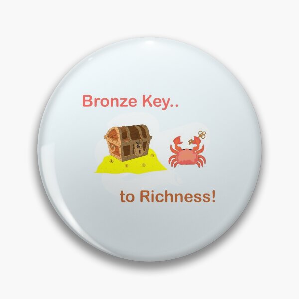 Item preview, Bronze key to richness, funny crab have found the key of the treasure box under the ocean and become rich , crabby , ocean crab animal art meme ,stealing ocean treasures designed and sold by SGS-.