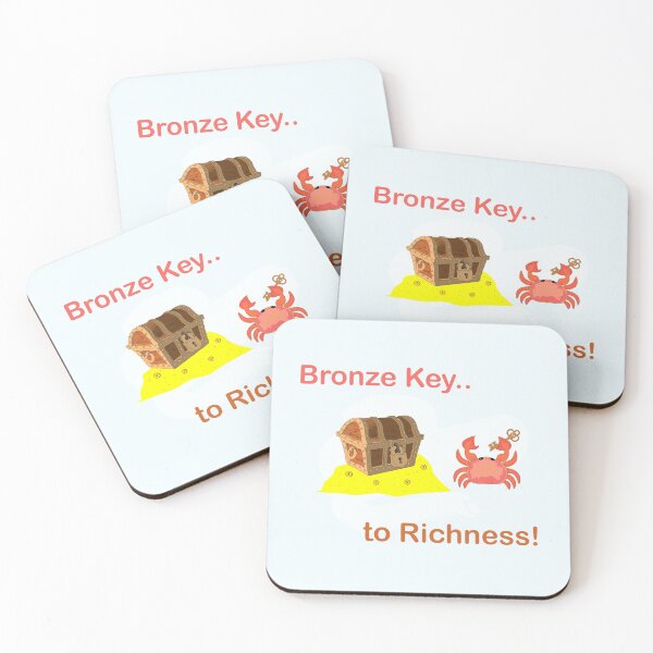 Item preview, Bronze key to richness, funny crab have found the key of the treasure box under the ocean and become rich , crabby , ocean crab animal art meme ,stealing ocean treasures designed and sold by SGS-.