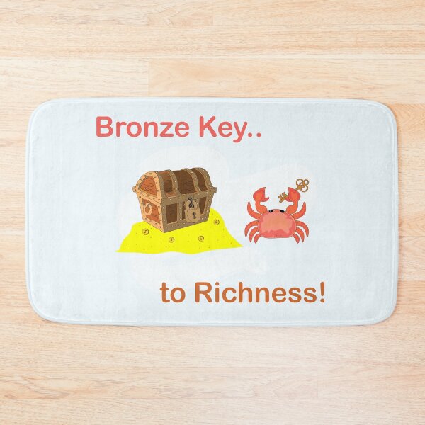 Item preview, Bronze key to richness, funny crab have found the key of the treasure box under the ocean and become rich , crabby , ocean crab animal art meme ,stealing ocean treasures designed and sold by SGS-.