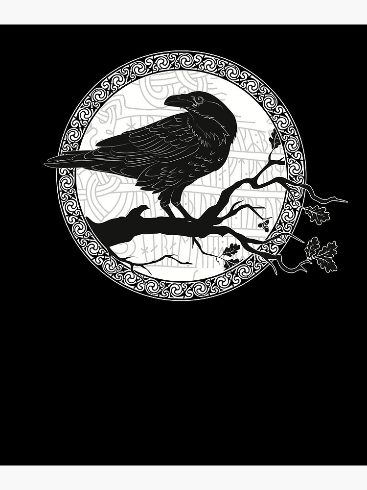 Odin Ravens Huginn & Muninn VEGVISIR T-shirt Vikings Poster for