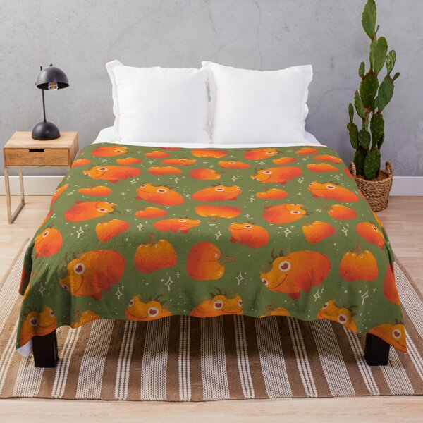 Item preview, Pumpkin frogs repeating pattern designed and sold by Howlites.