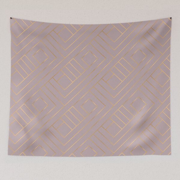 Item preview, Dusty Rose Powder Pastel Gold Geometric Pattern designed and sold by Vic Torys ☆.