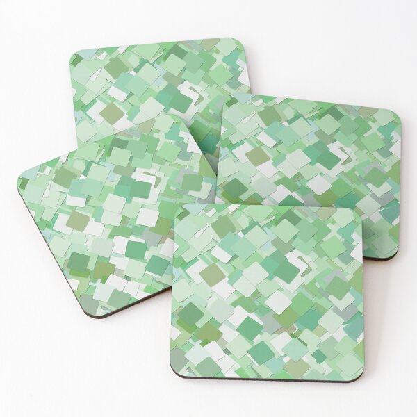 Item preview, Green Abstract Squares Collage Pattern designed and sold by everything4eva.