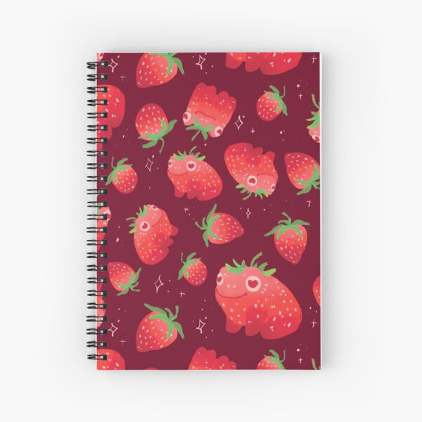 Strawberry frogs repeating pattern  Spiral Notebook