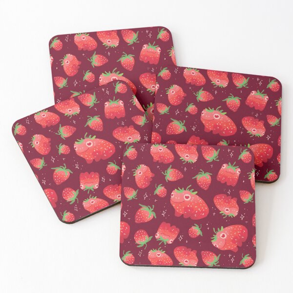Item preview, Strawberry frogs repeating pattern  designed and sold by Howlites.