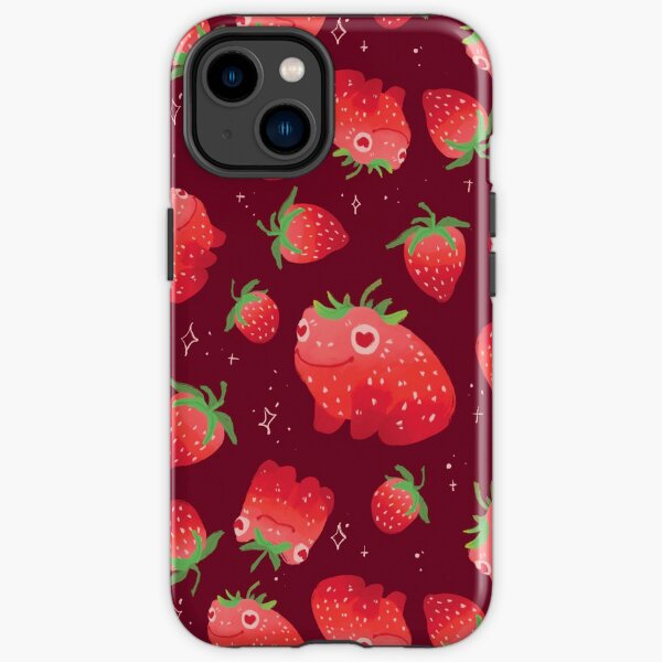 Strawberry frogs repeating pattern iPhone Tough Case