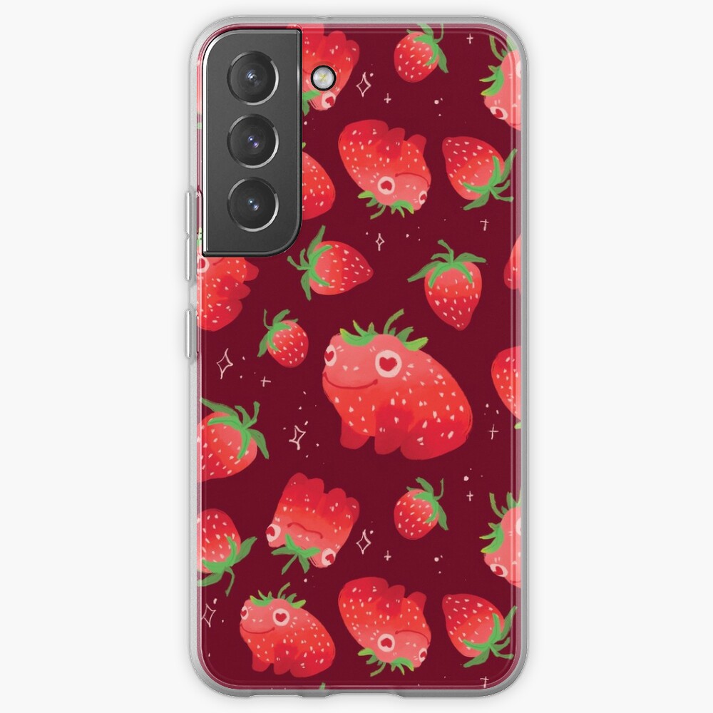 Strawberry frogs repeating pattern  Samsung Galaxy Phone Case