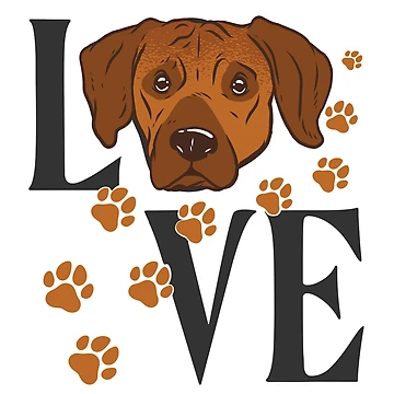 Artwork thumbnail, Gifts Ridgeback Dogs Gift Idea LOVE Ridge by SiRaGeckoDesign