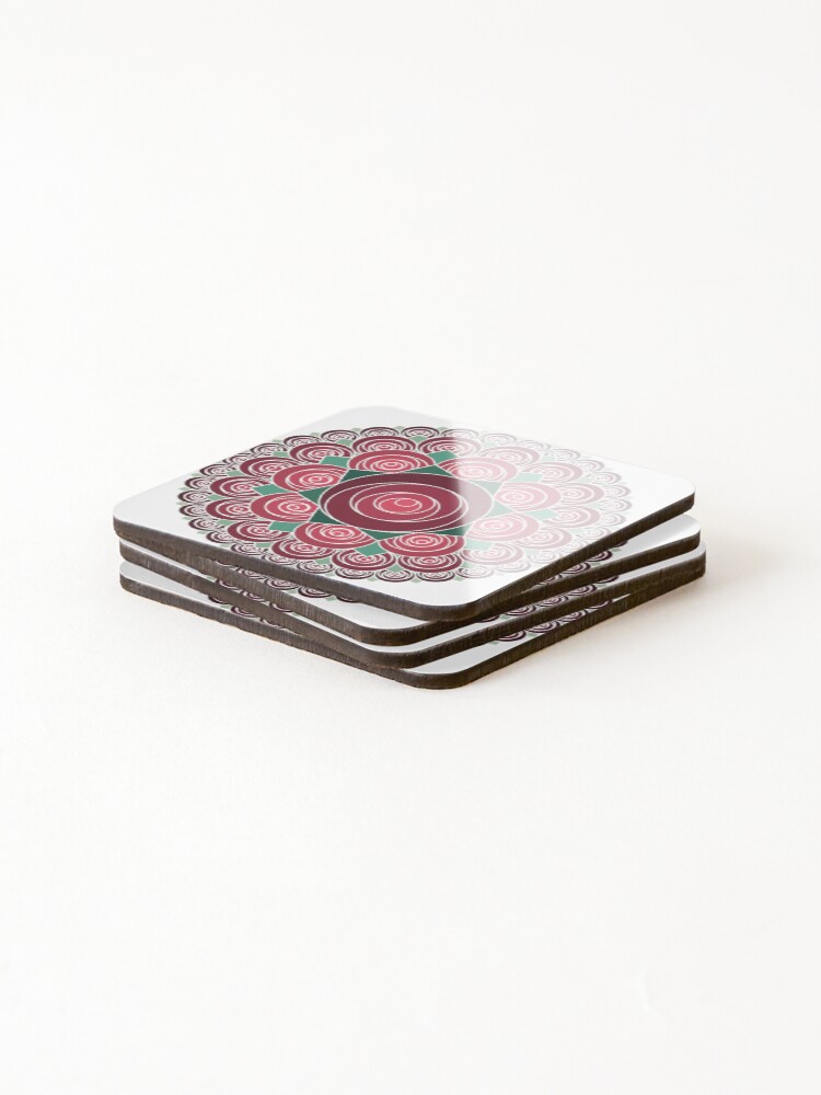 Thumbnail 4 of 5, Coasters (Set of 4), Red Roses  designed and sold by TeganFrid.