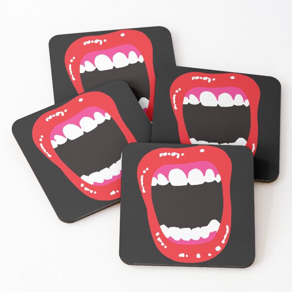 Item preview, Wide open mouth screaming, red lips, white teeth, pink gums, woman designed and sold by JellyBeenzz.