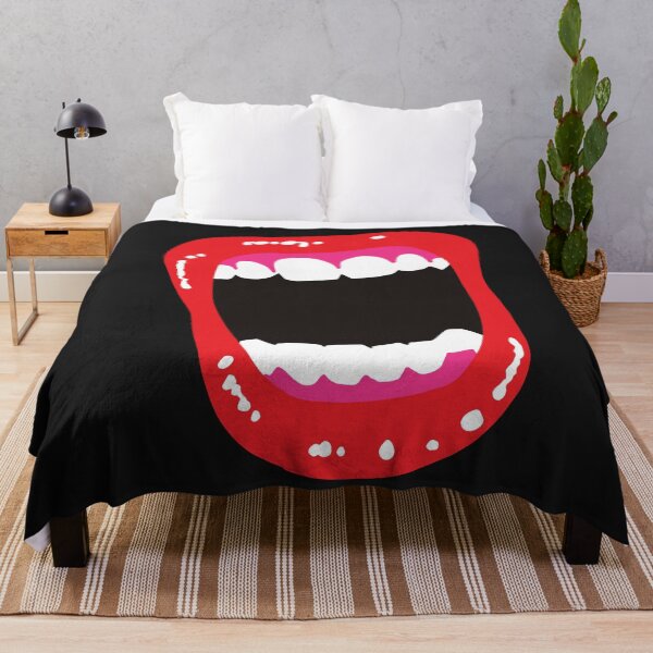 Item preview, Wide open mouth screaming, red lips, white teeth, pink gums, woman designed and sold by JellyBeenzz.