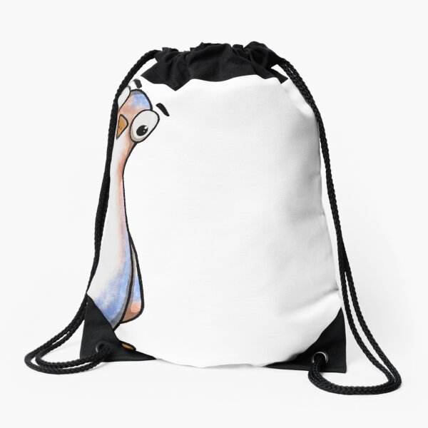 Curious Pigeon Stare Drawstring Bag