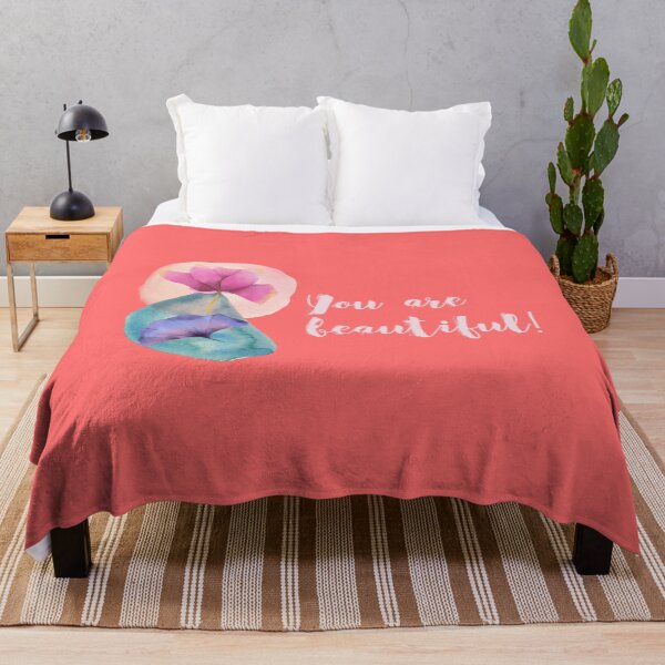 Item preview, Beautiful Aqua Painted Flowers, Cute Quote designed and sold by PandaSoul.