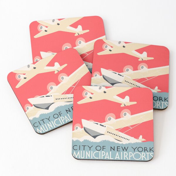 Item preview, CITY OF NEW YORK Municipal Airports WPA Federal Art Project NYC designed and sold by retroposters.