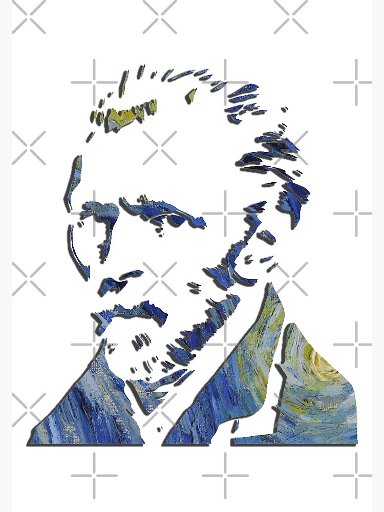 "STARRY NIGHT VAN GOGH STENCIL PORTRAIT " Framed Art Print for Sale by