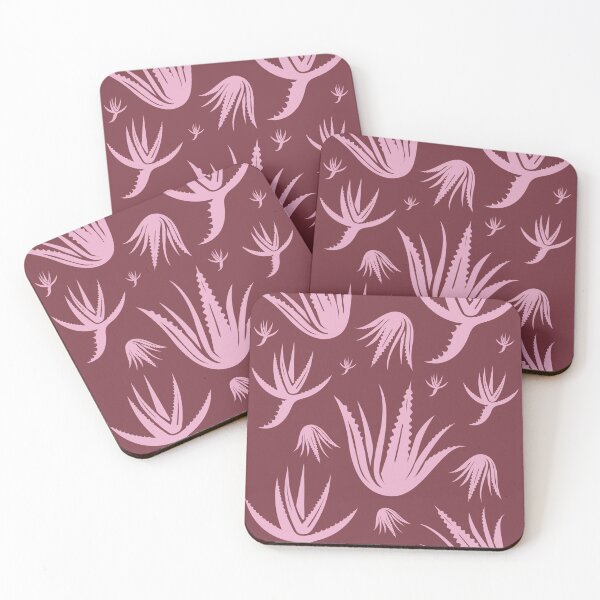 Item preview, Aloe Vera Pattern Pink and Claret designed and sold by color-garden.