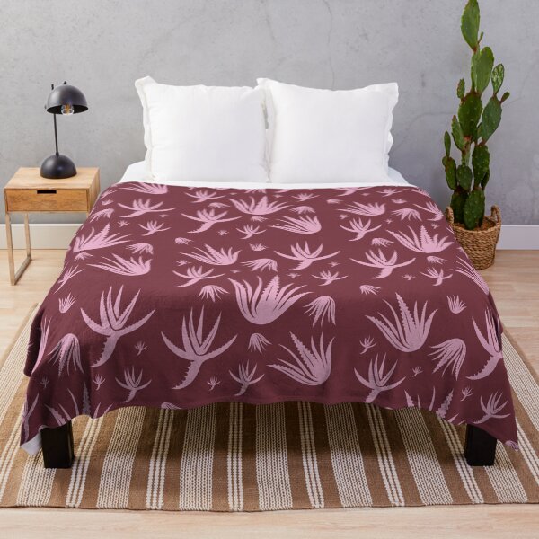 Item preview, Aloe Vera Pattern Pink and Claret designed and sold by color-garden.