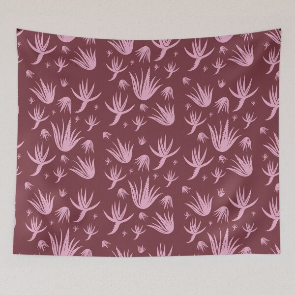 Item preview, Aloe Vera Pattern Pink and Claret designed and sold by color-garden.