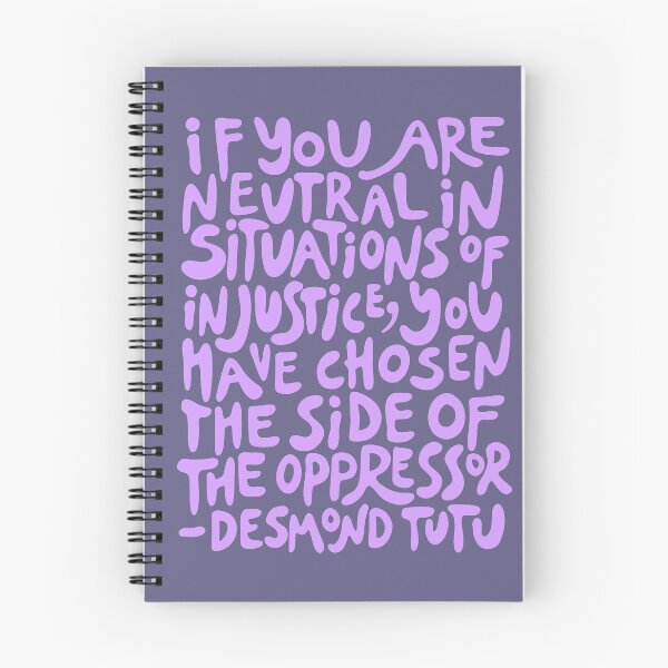 Item preview, (aesthetic purple) if you are neutral in situations of injustice you have chosen the side of the oppressor (activist groovy quote) designed and sold by acatalepsys.