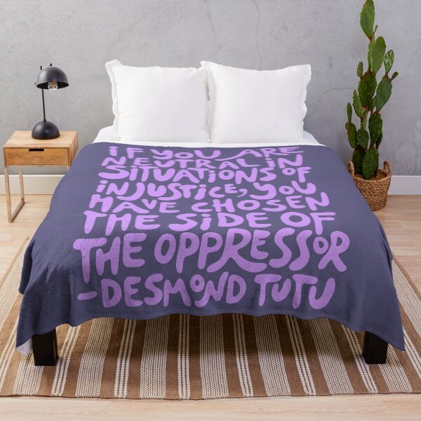 Item preview, (aesthetic purple) if you are neutral in situations of injustice you have chosen the side of the oppressor (activist groovy quote) designed and sold by acatalepsys.