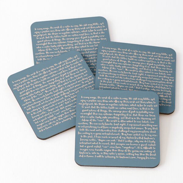 Item preview, Anton Ego Critic Quote Hungry For More Ratatouille designed and sold by Sunny Collections.