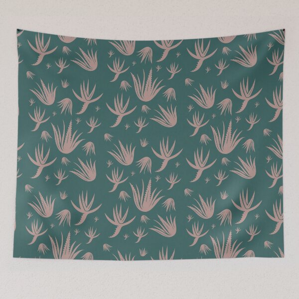 Item preview, Aloe Vera Pattern Green and Cappuccino designed and sold by color-garden.