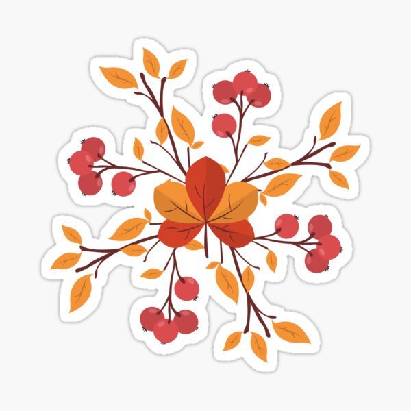 Artikel-Vorschau von Orange und rote Herbstblätter mit Beeren, designt und verkauft von Orchyd.
