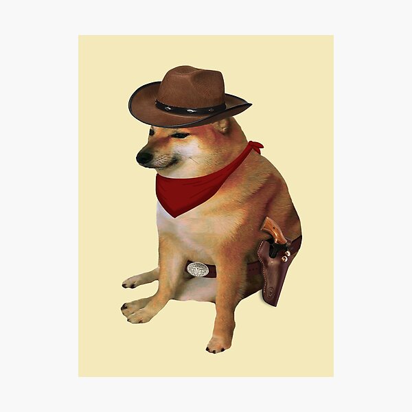 Cheems Doge Cowboy Photographic Print