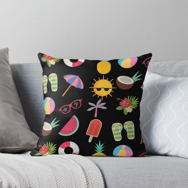 Item preview, Copy of Summer vibes pattern featuring all your summer favourites! on black designed and sold by VioletStudio.