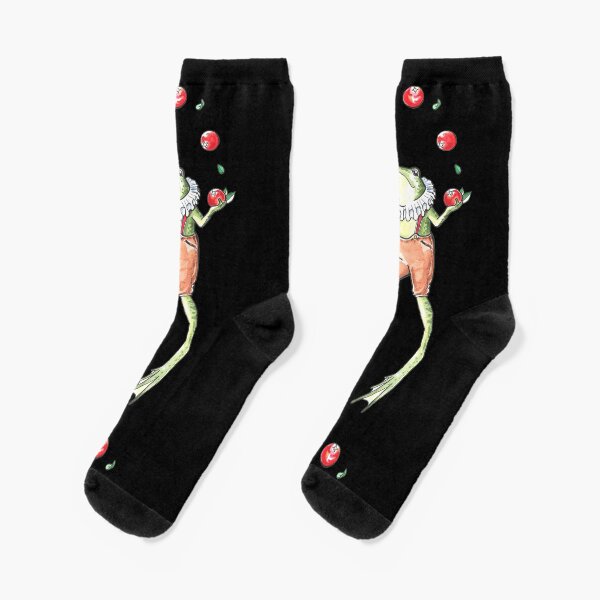 Cranberry Juggling Frog Socks
